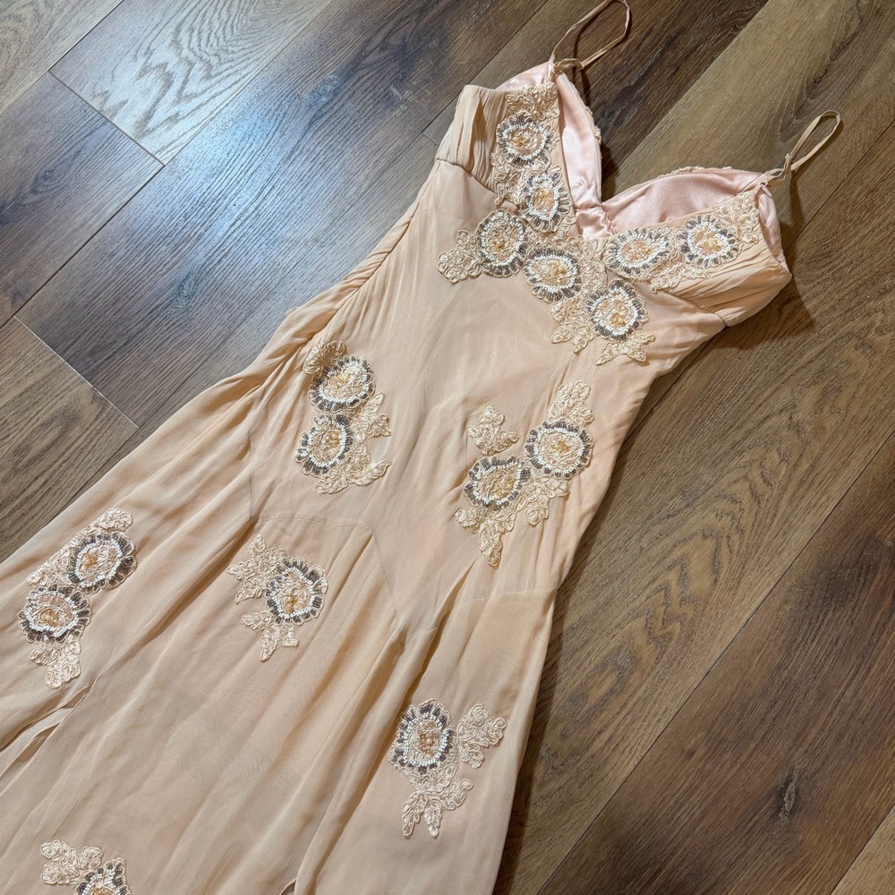 Vintage 100% Silk Beaded Dress Sue Wong Dress Y2K Fairy Prom Wedding Dress - Picture 11 of 14